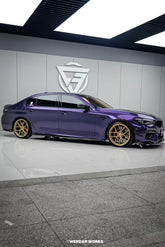 BMW M5 / M5C F90 Pre-LCI 2018 2019 2020 & M5 / M5C F90 LCI 2021 2022 2023 2024 With Aftermarket Parts - AE Lower Lip & Middle Lip Carbon Fiber from ArmorExtend